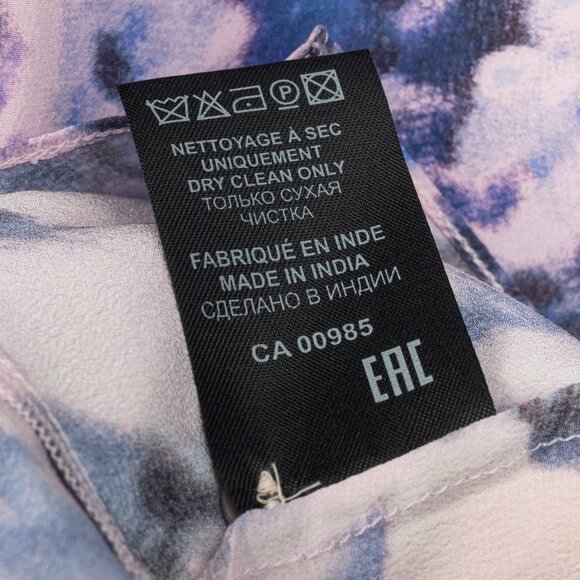 Isabel Marant Fidaje Blue Floral-Print Silk Crepe De Chine Gathered Blouse - Picture 10 of 10